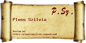 Pless Szilvia névjegykártya