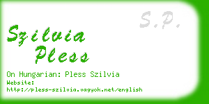 szilvia pless business card